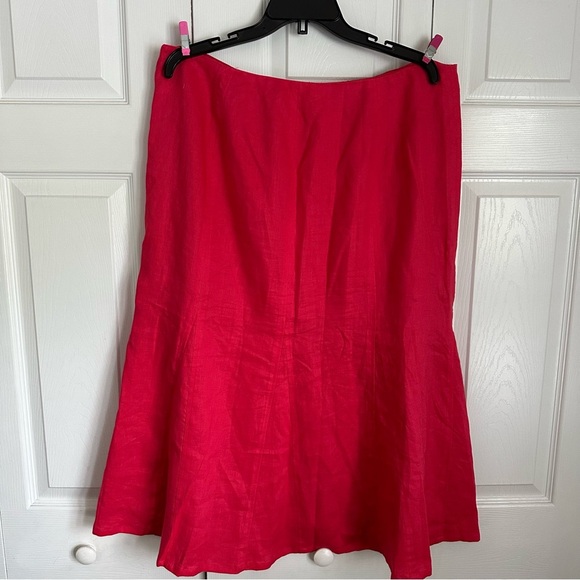 Kim Rogers Linen Womens Sz 18 Trumpet Skirt Flowy Flare Lagenlook Coastal - Picture 3 of 13